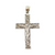 Straight-Edge Intricate Jesus Cross 10kt White