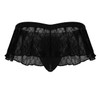 99901 CandyMan Men's Geometric Mesh Thong Mini Skirt Color Black