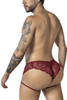 99905 CandyMan Men's Garter Lace Briefs Color Burgundy