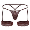 99906 CandyMan Men's Garter Lace Thong Color Burgundy