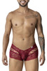 99916 CandyMan Men's Lace Trunks Color Burgundy