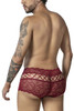 99916 CandyMan Men's Lace Trunks Color Burgundy