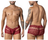 99916 CandyMan Men's Lace Trunks Color Burgundy