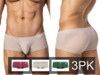 Men’s Australian Latin Trunks 3-Pack – Sleek Bold Sculpting Sexy Underwear (Multi-Colored) by Clever