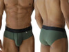 Men’s Microfiber Mesh Briefs – Sleek Bold Sculpting Sexy Underwear (Military Green) by Xtremen