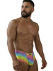 Men’s Rainbow Printed Microfiber Briefs – Sleek Bold Sculpting Sexy Underwear (Cloud) by Xtremen