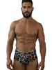 Men’s Rainbow Printed Microfiber Briefs – Sleek Bold Sculpting Sexy Underwear (Mushroom) by Xtremen