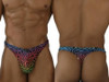 Men’s Printed Microfiber Thongs – Sleek Bold Sculpting Sexy Underwear (Labyrinth) by Xtremen