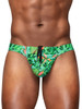 Men’s FEEL SW Swim Bikini – Sleek Bold Sculpting Sexy Swimwear (Aqua-Leaves) by ErgoWear