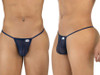 Men’s G-String – Sleek Bold Sculpting Sexy Underwear (Dark Blue Mesh) by CandyMan