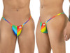 Men’s G-String – Sleek Bold Sculpting Sexy Underwear (Rainbow Print) by CandyMan