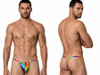 Men’s G-String – Sleek Bold Sculpting Sexy Underwear (Rainbow Print) by CandyMan