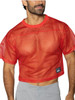 Men’s Short Sleeve Practice Jersey – Bold Breathable Athletic Mesh Top (Bright Red) by BIKE Athletic