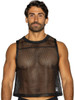 Men’s Sleeveless Practice Jersey – Bold Breathable Athletic Mesh Tank Top (Black) by BIKE Athletic