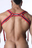 Men’s Carbon Shadow Body Harness – Reflective Stretch Fetish Club Harness (Red) by CellBlock 13