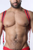 Men’s Carbon Shadow Body Harness – Reflective Stretch Fetish Club Harness (Red) by CellBlock 13