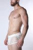 Men’s Vaux Galaxy Mesh Jock Short – Limited Edition Semi-Sheer Mesh Party Shorts (White) by CellBlock 13