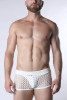 Men’s Vaux Galaxy Mesh Jock Short – Limited Edition Semi-Sheer Mesh Party Shorts (White) by CellBlock 13