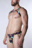 VAUX Pulse Elastic Harness – Black Multi Splatter Performance Harness by CellBlock 13