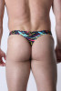 Men's Vaux Pulse Swim Thong – Low-Rise Designer Swimwear (Black Multi Splatter) by CellBlock 13