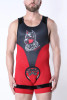 Men's Kennel Club Dark Pup Singlet Chaps – Limited Edition Fetish Wrestling Singlet (Red) by CellBlock 13
