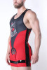 Men's Kennel Club Dark Pup Singlet Chaps – Limited Edition Fetish Wrestling Singlet (Red) by CellBlock 13