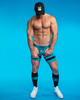 Men's Kennel Club Dark Pup Singlet Chaps – Limited Edition Fetish Wrestling Singlet (Turquoise) by CellBlock 13