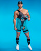 Men's Kennel Club Dark Pup Singlet Chaps – Limited Edition Fetish Wrestling Singlet (Turquoise) by CellBlock 13