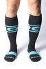Men's Kennel Club Dark Pup Knee High Socks – Athletic Fetish Socks (Turquoise) by CellBlock 13