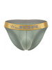 Men's Soho Bikini – Low-Rise Bikini Underwear with Gold Waistband (Green) by JOR