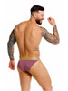 Men's Soho Bikini – Low-Rise Bikini Underwear with Gold Waistband (Wine) by JOR