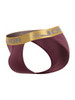 Men's Soho Bikini – Low-Rise Bikini Underwear with Gold Waistband (Wine) by JOR