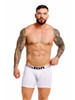 Men's Cronos Boxer Briefs – Textured Long-Leg Boxer Briefs (White) by JOR
