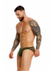 Men's Origin Bikini Brief – Sheer Back Luxury Men's Brief Underwear (Green) by JOR
