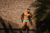 Men's Travel Swim Brief – Low-Rise Performance Swim Brief (Turquoise) by JOR
