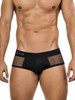 Men's Tanatos Briefs – Mesh Panel Cutout Brief Underwear (Black) by Clever