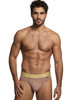 Men's Microfiber Thong – Low-Rise Microfiber Thong Underwear (Khaki) by Xtremen