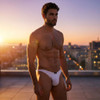 Men's Microfiber Thong – Low-Rise Microfiber Thong Underwear (White) by Xtremen