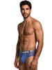 Men's Microfiber Mesh Briefs – Breathable Low-Rise Mesh Underwear (Blue) by Xtremen