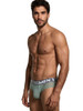Men's Microfiber Mesh Briefs – Breathable Low-Rise Mesh Underwear (Green) by Xtremen