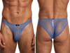 Men's Microfiber Mesh Bikini – Sheer Low-Rise Mesh Underwear (Blue) by Xtremen
