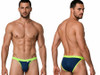 Men's Low-Rise Bikini – Bold Contrast Bikini Underwear (Navy) by CandyMan