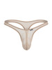 Men's Sheer Mesh String Thong – Low Rise Sexy Pouch Underwear (Beige Mesh) by CandyMan