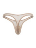 Men's Sheer Mesh String Thong – Low Rise Sexy Pouch Underwear (Beige Mesh) by CandyMan