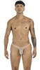Men's Sheer Mesh String Thong – Low Rise Sexy Pouch Underwear (Beige Mesh) by CandyMan