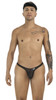 Men's Sheer Mesh String Thong – Low Rise Sexy Pouch Underwear (Black Mesh) by CandyMan