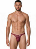 Men's Sheer Mesh String Thong – Low Rise Sexy Pouch Underwear (Burgundy Mesh) by CandyMan