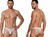 Men's Sheer Mesh String Thong – Low Rise Sexy Pouch Underwear (White Mesh) by CandyMan
