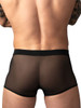 Men's Mesh 2 Mini Short – Sheer Low-Rise Trunks (Black) by MalePower