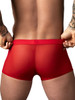 Men's Mesh 2 Mini Short – Sheer Low-Rise Trunks (Red) by MalePower